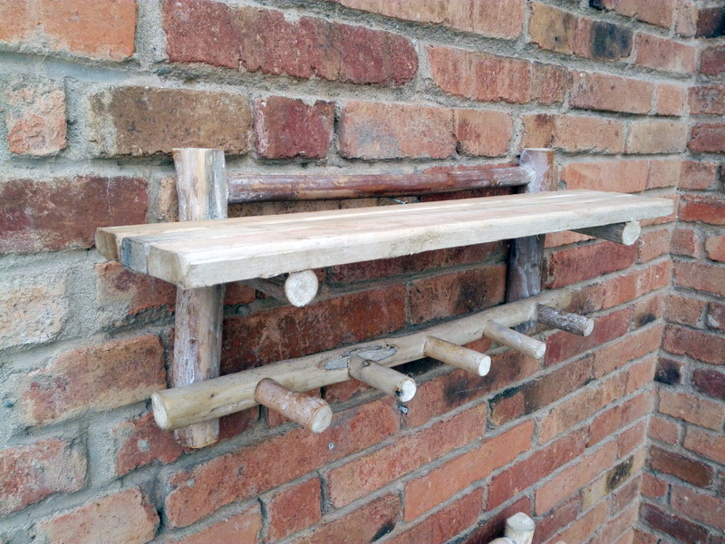 colgador pared estante rustico cocina recibidor madera 25x65x17 (14eu.) 2u